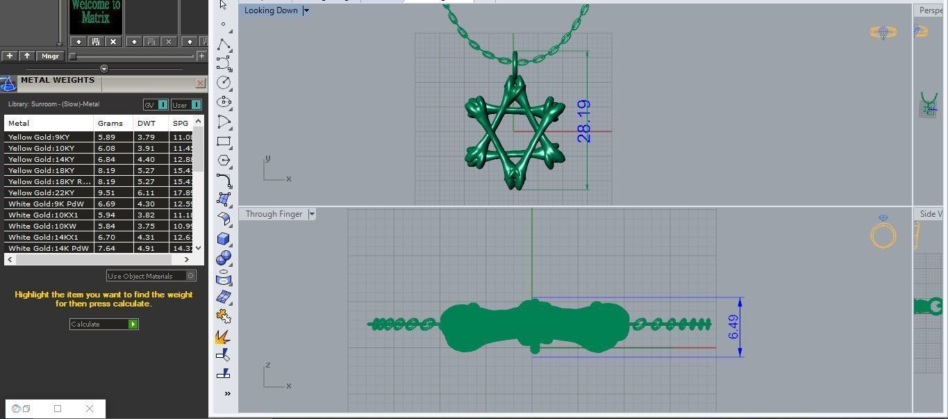 Star Of David Pendant P 048 3D print model_2
