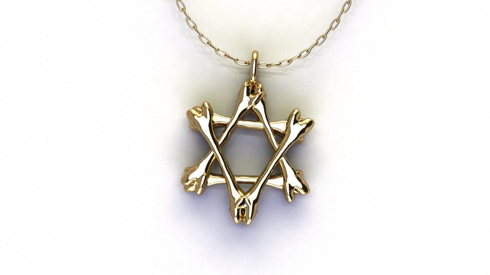Star Of David Pendant P 048 3D print model_1