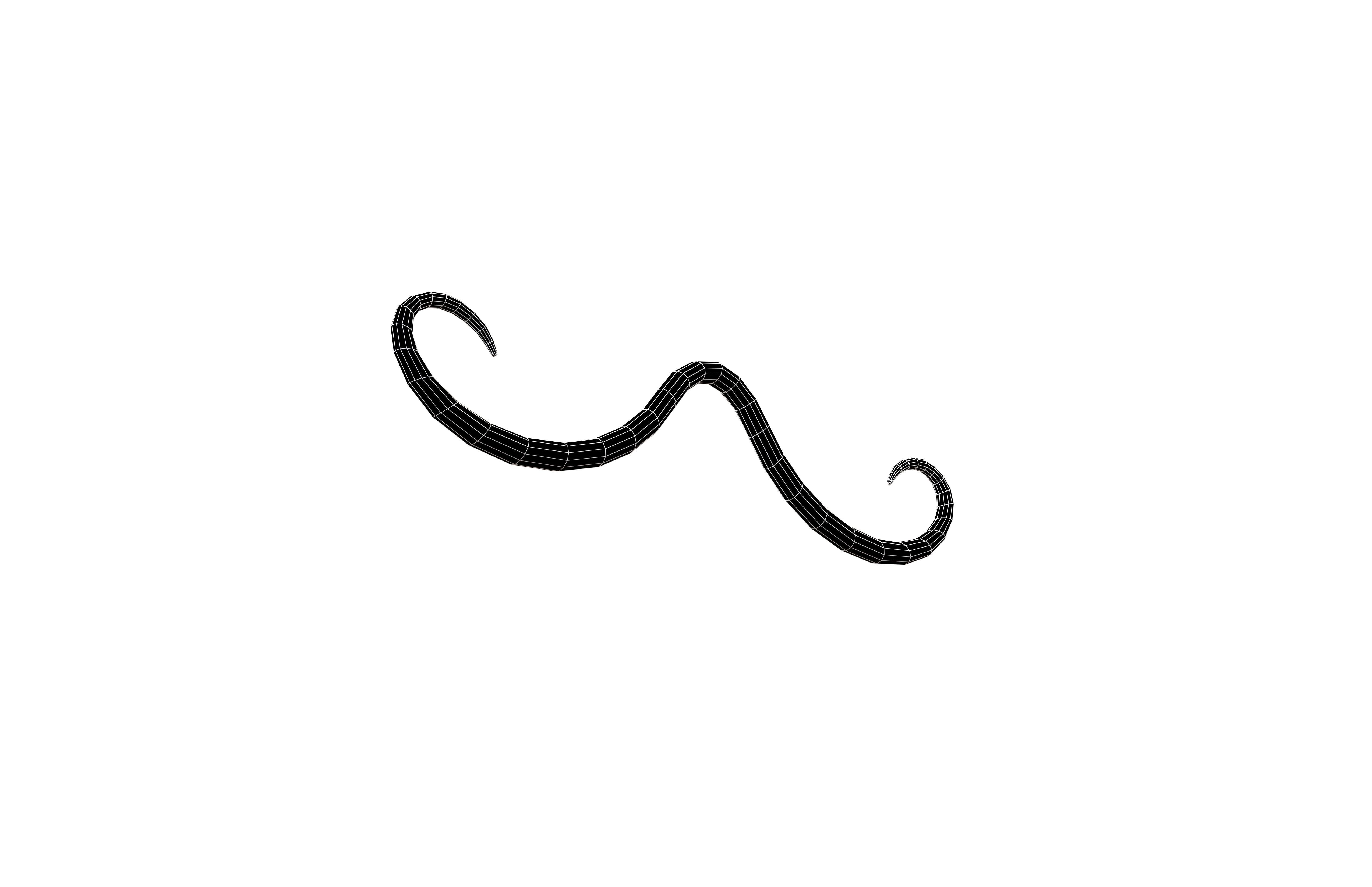 Mustache Fancy Nose Ring v1 002 Low-poly 3D model_7