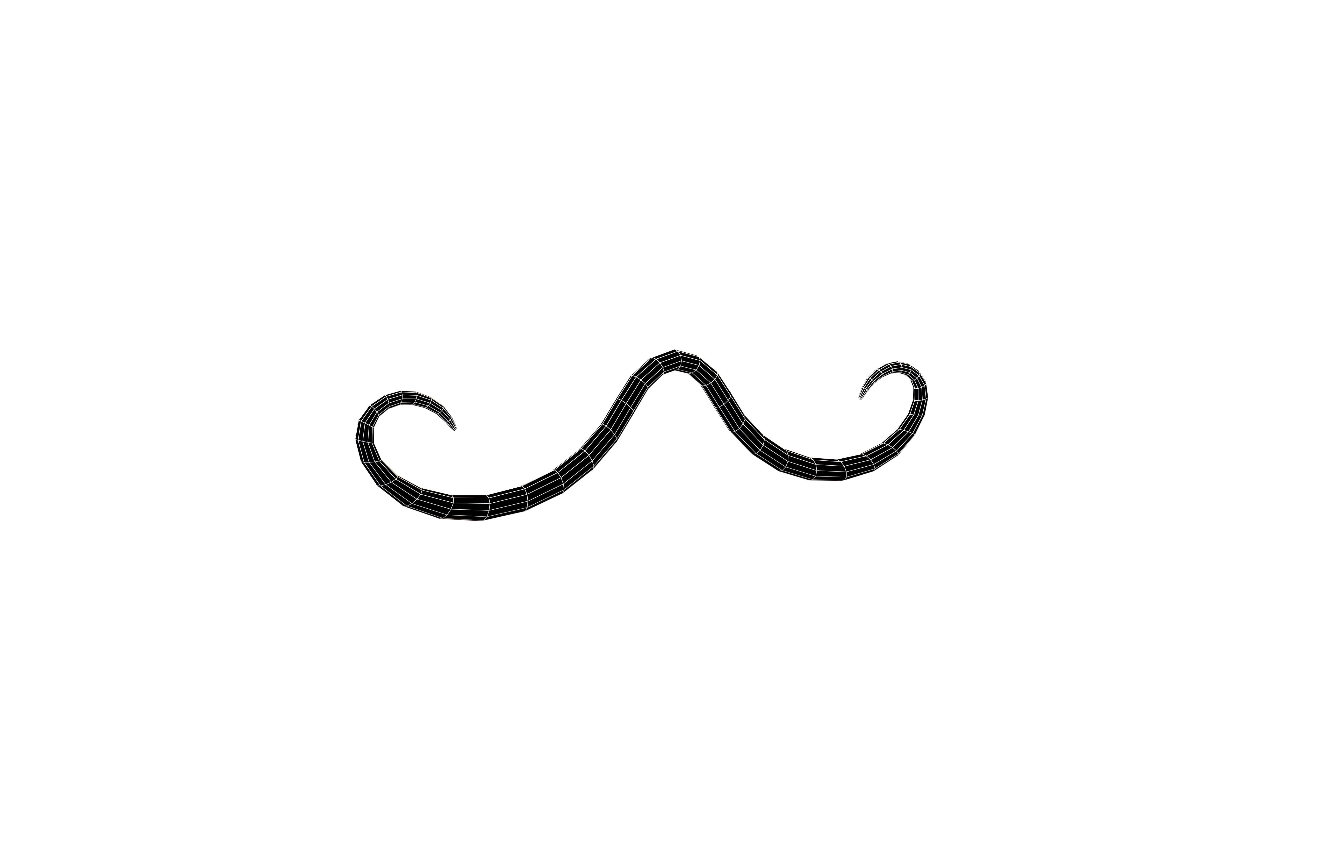Mustache Fancy Nose Ring v1 002 Low-poly 3D model_5
