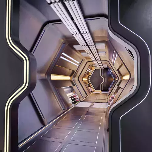 Sci Fi Corridor Hexagon