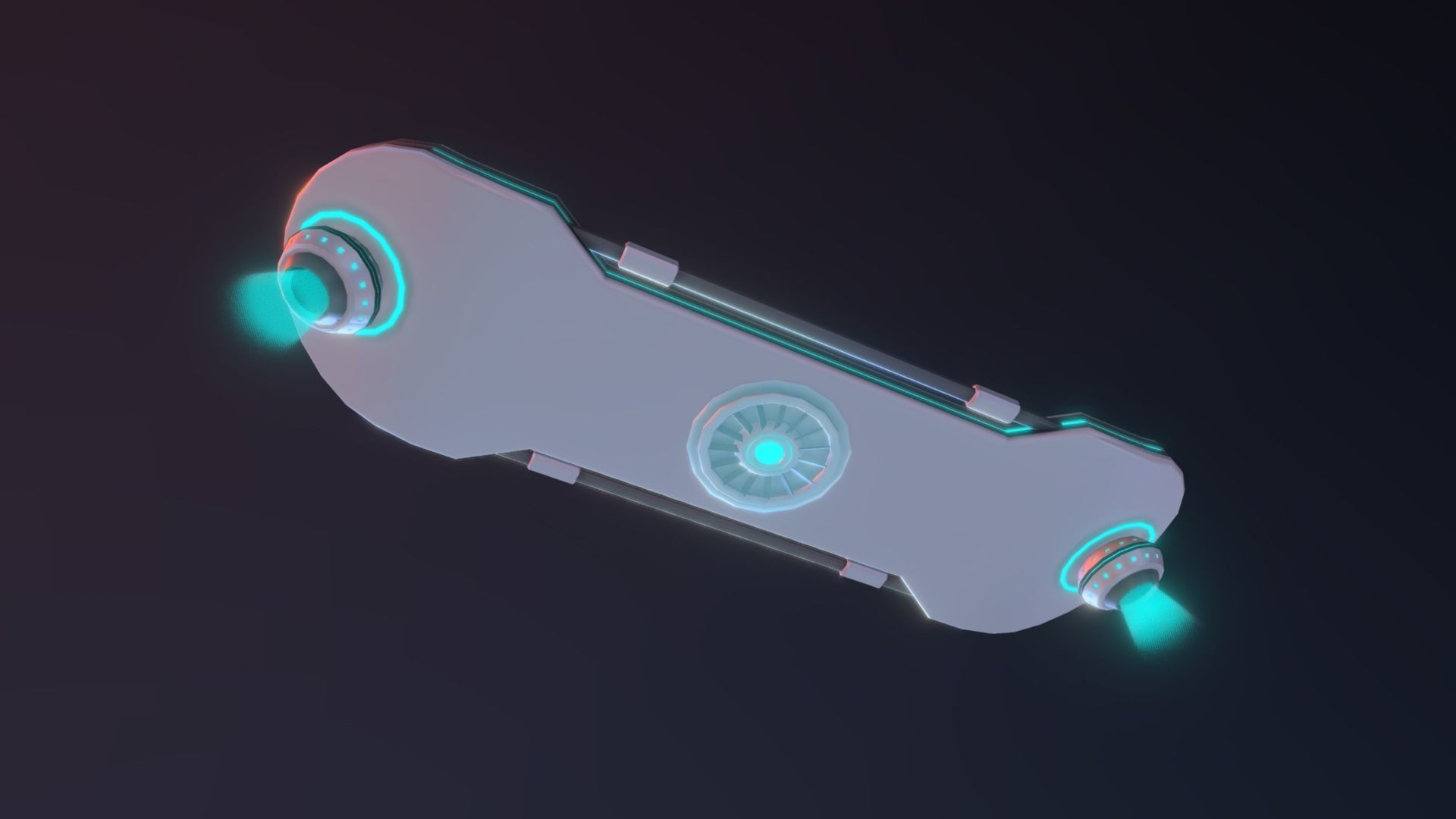 Sci-fi Hoverboard Low-poly 3D model_1