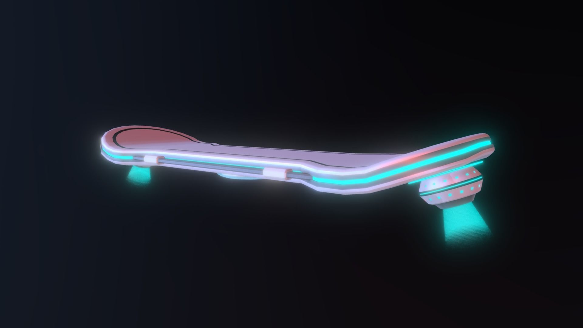 Sci-fi Hoverboard Low-poly 3D model_3