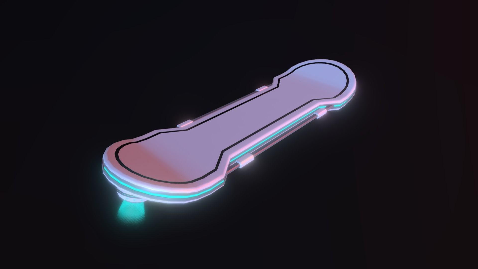 Sci-fi Hoverboard Low-poly 3D model_4