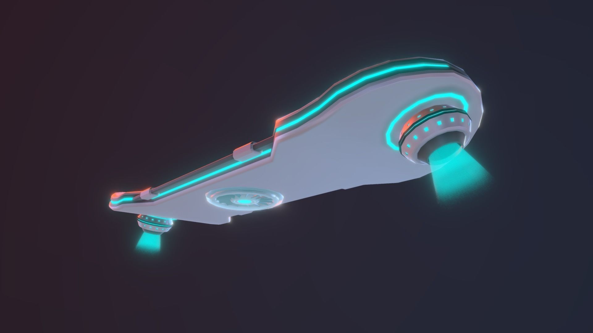 Sci-fi Hoverboard Low-poly 3D model_5