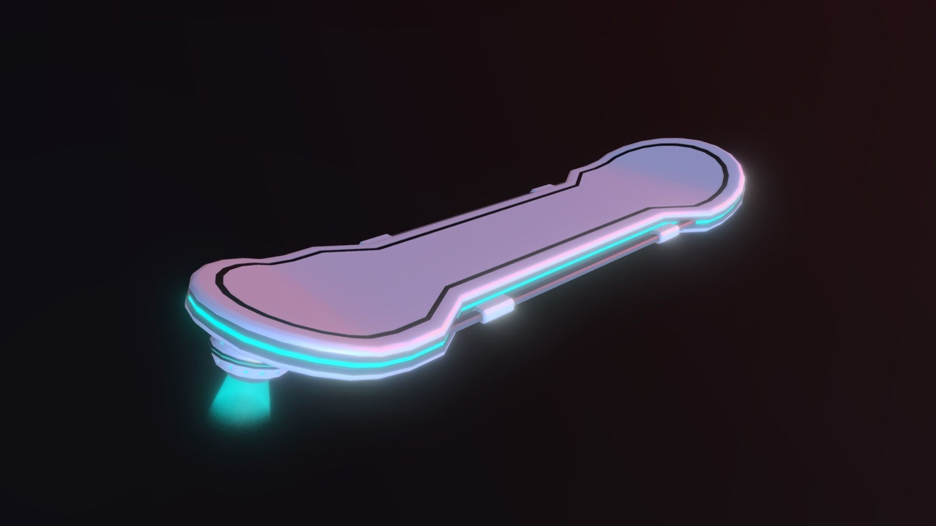 Sci-fi Hoverboard Low-poly 3D model_11