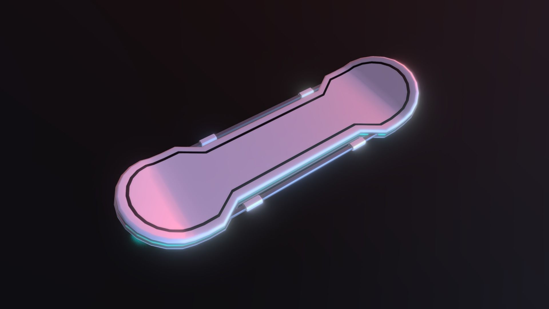 Sci-fi Hoverboard Low-poly 3D model_2