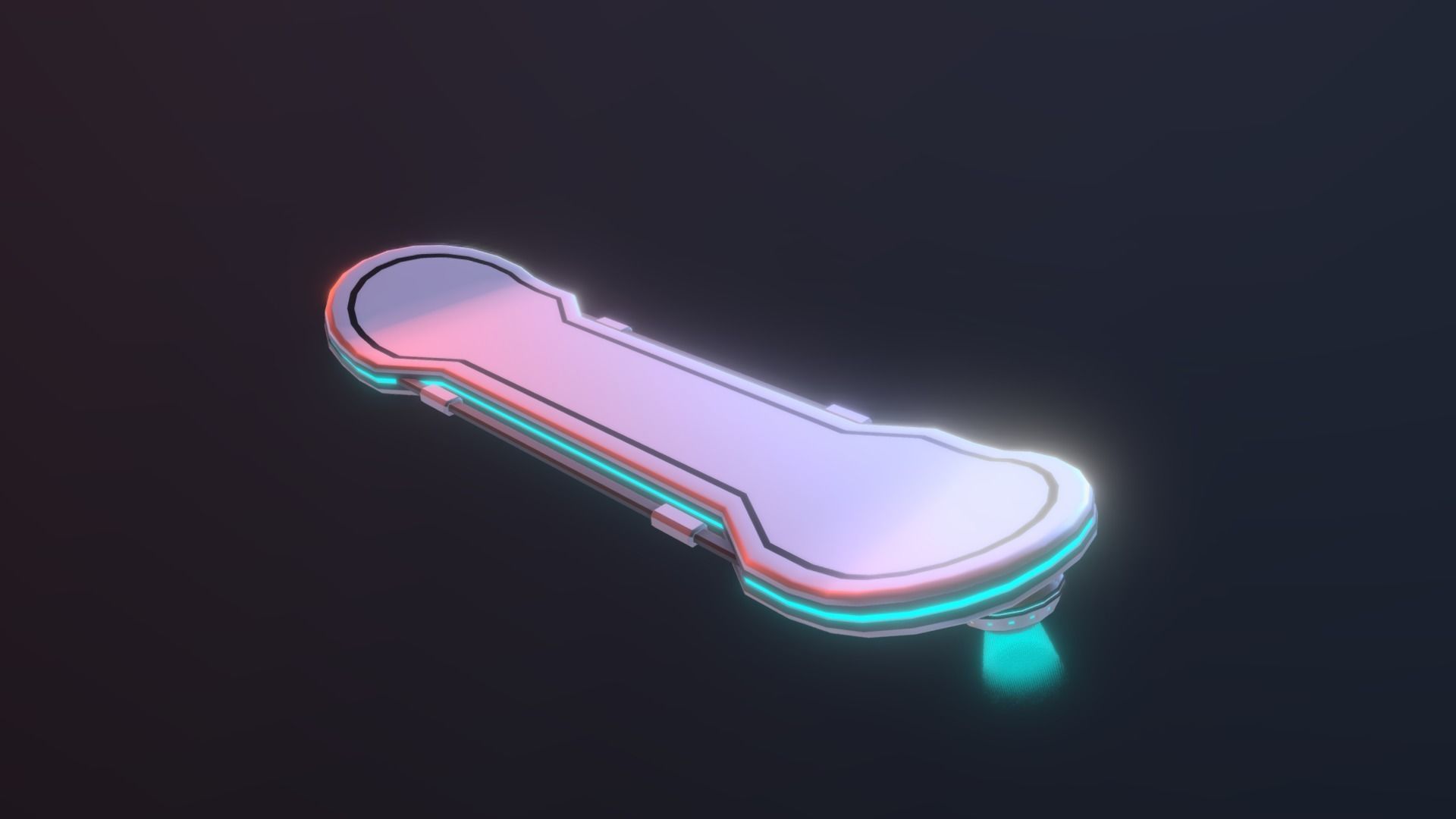 Sci-fi Hoverboard Low-poly 3D model_6