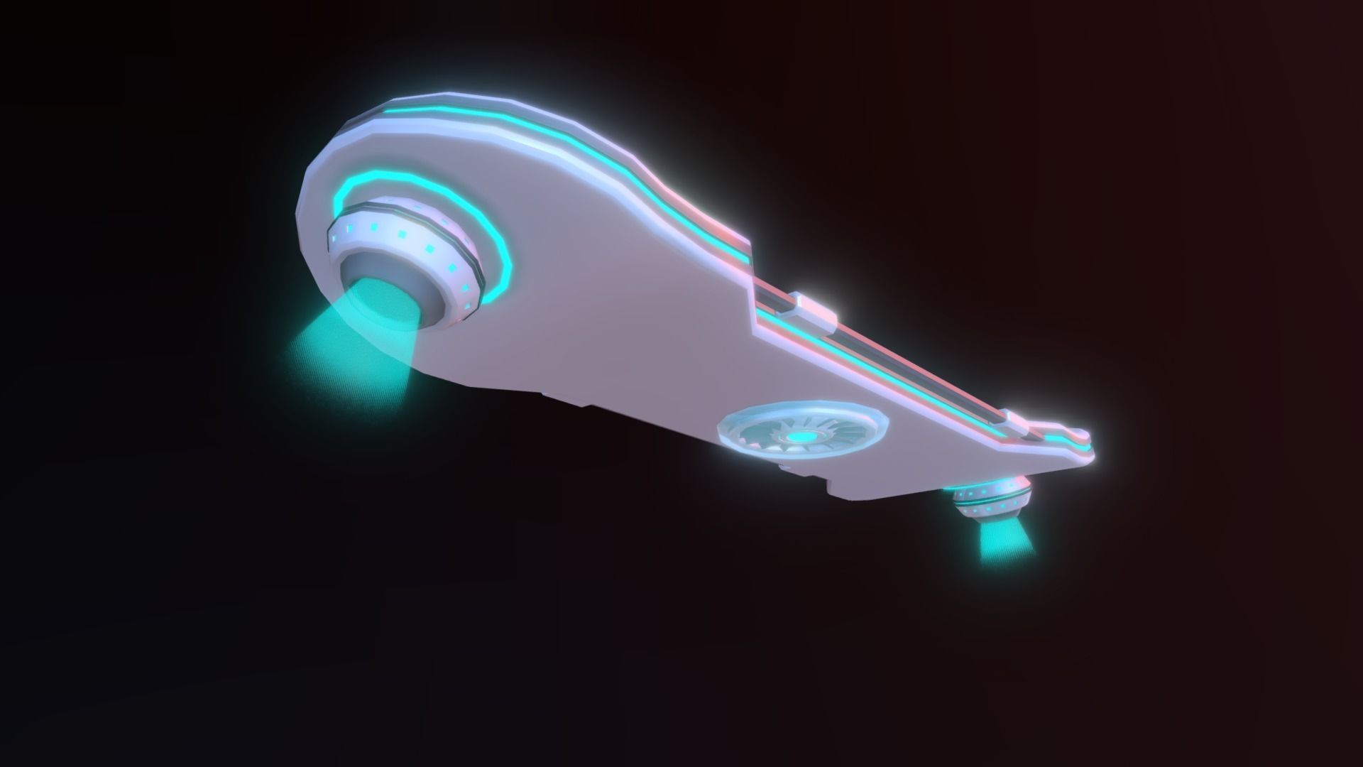 Sci-fi Hoverboard Low-poly 3D model_9