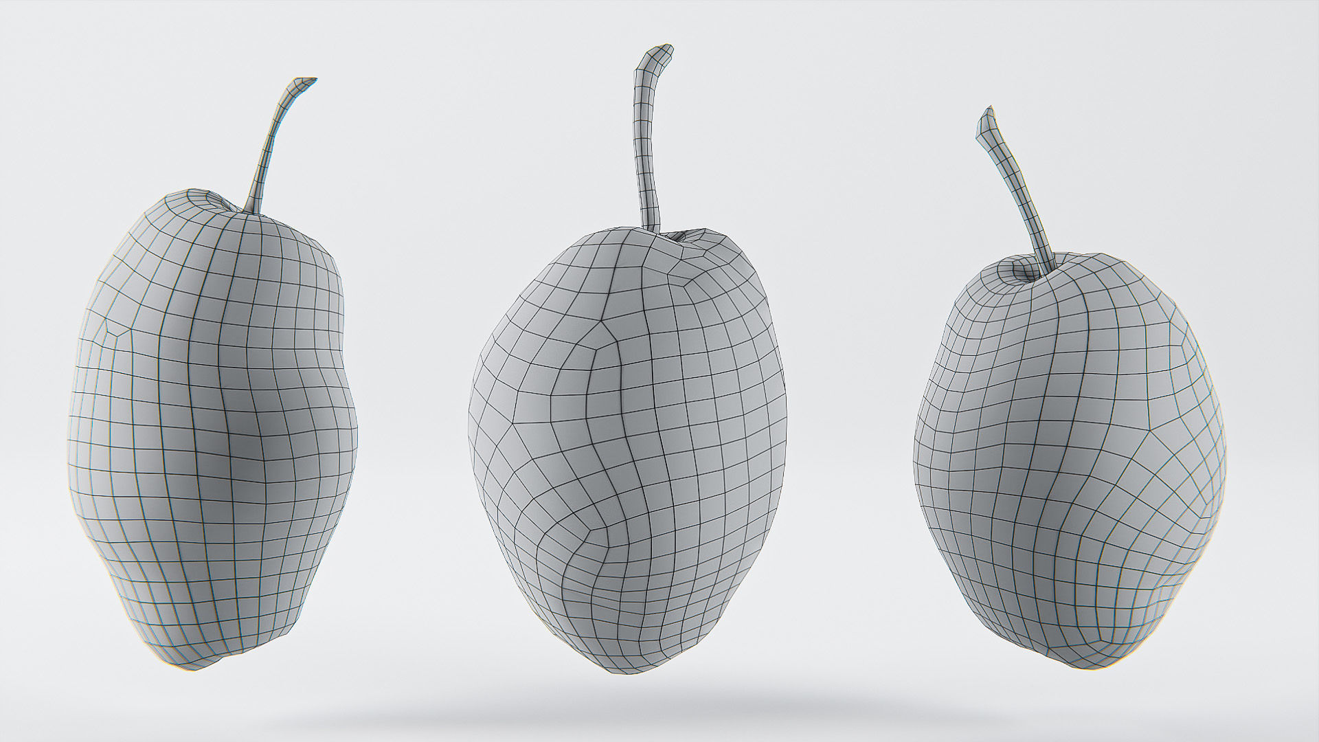 Pear set 01 Low-poly 3D model_10