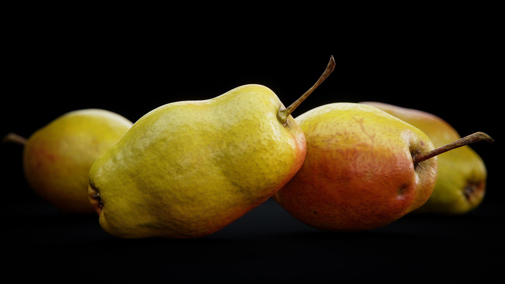 Pear set 01 Low-poly 3D model_14