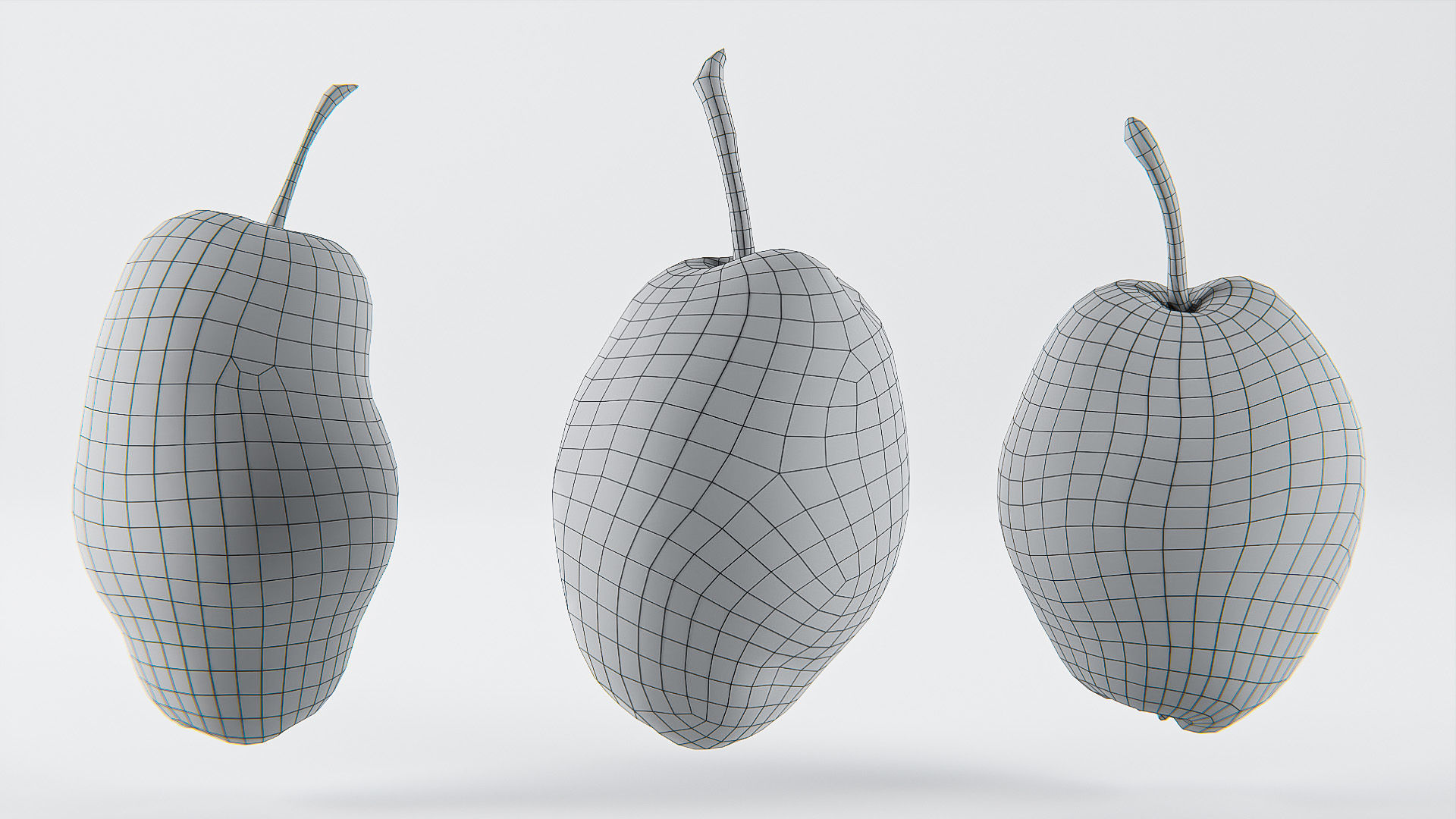 Pear set 01 Low-poly 3D model_11