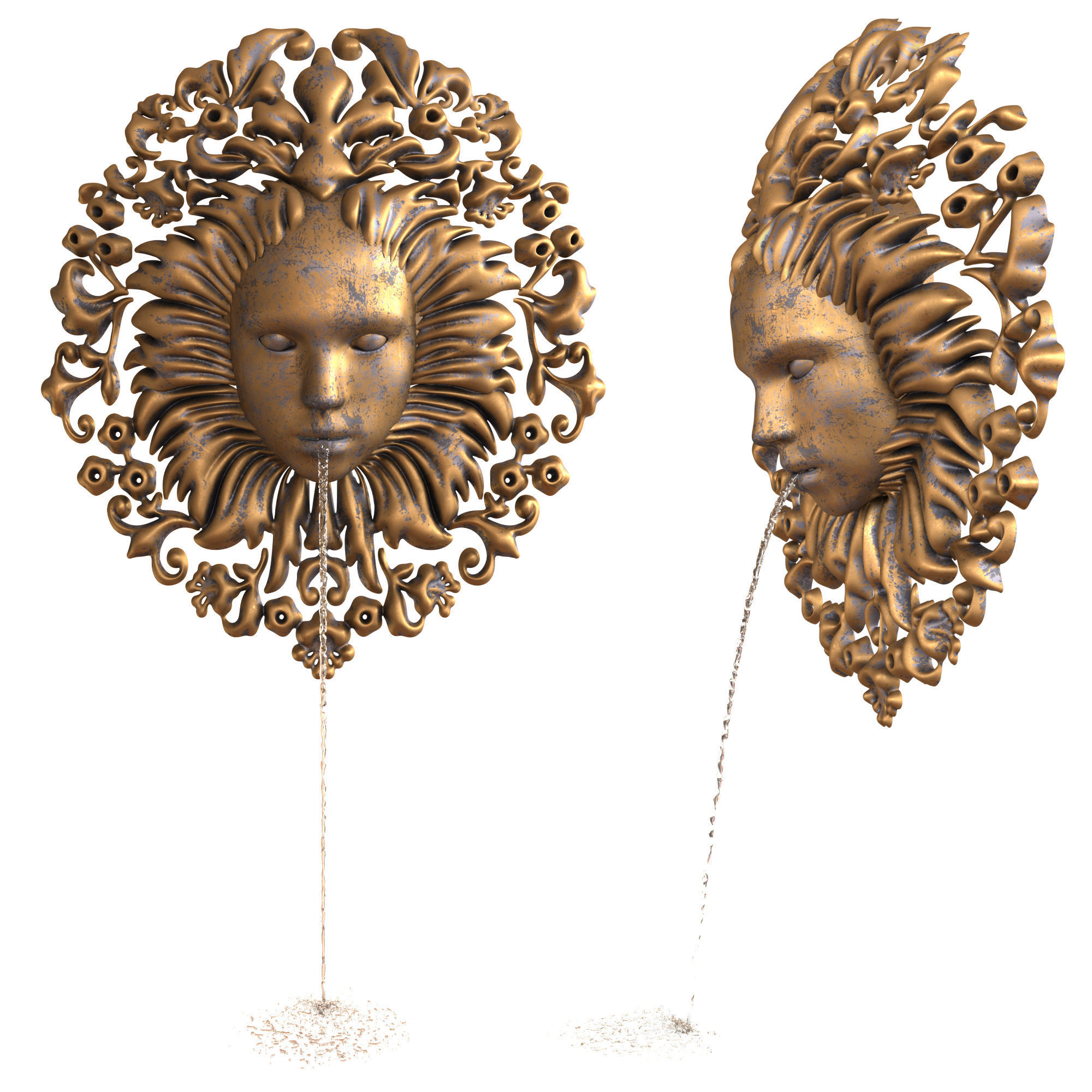 Nymph Wall Fountain-Water Feature 3D model_1