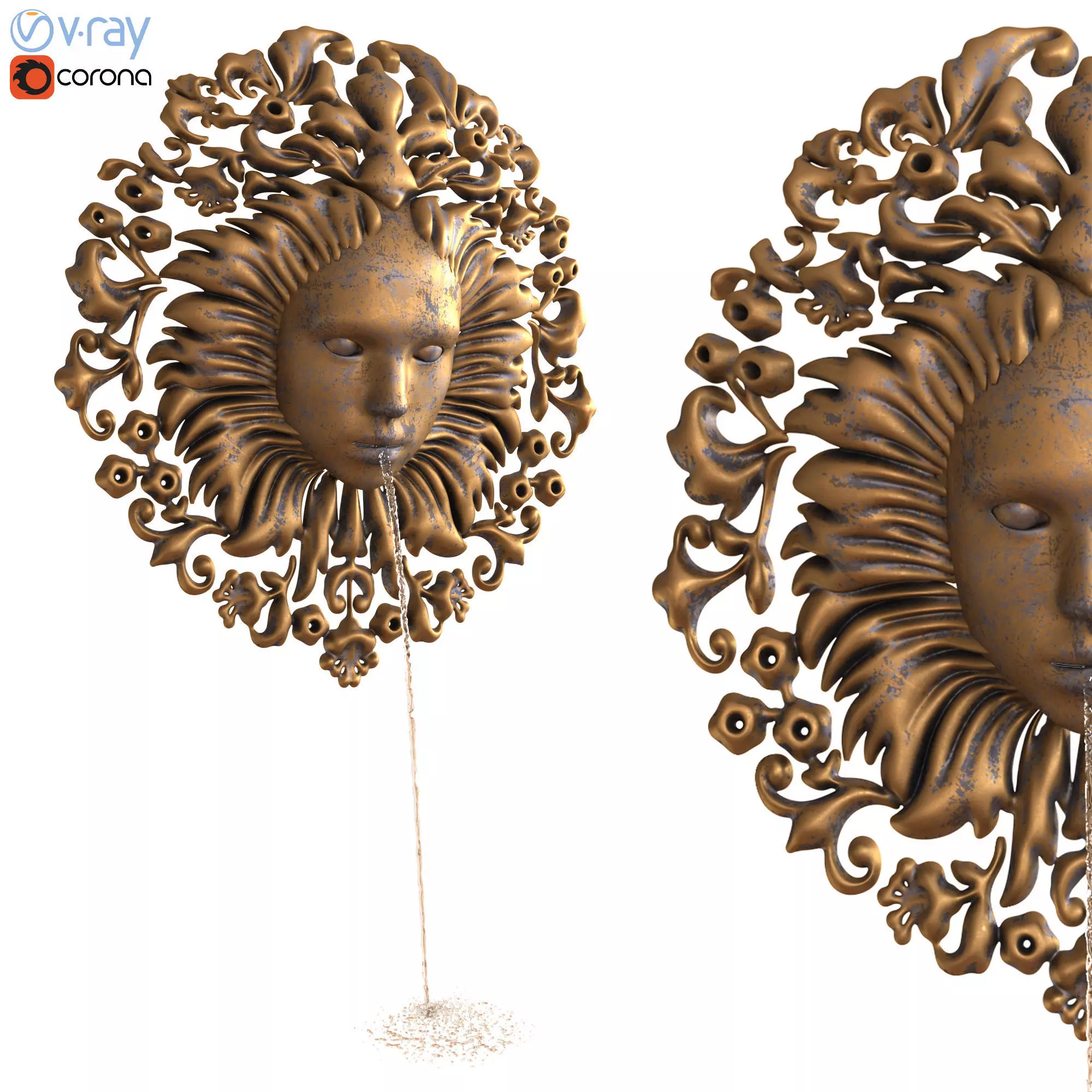 Nymph Wall Fountain-Water Feature 3D model_0