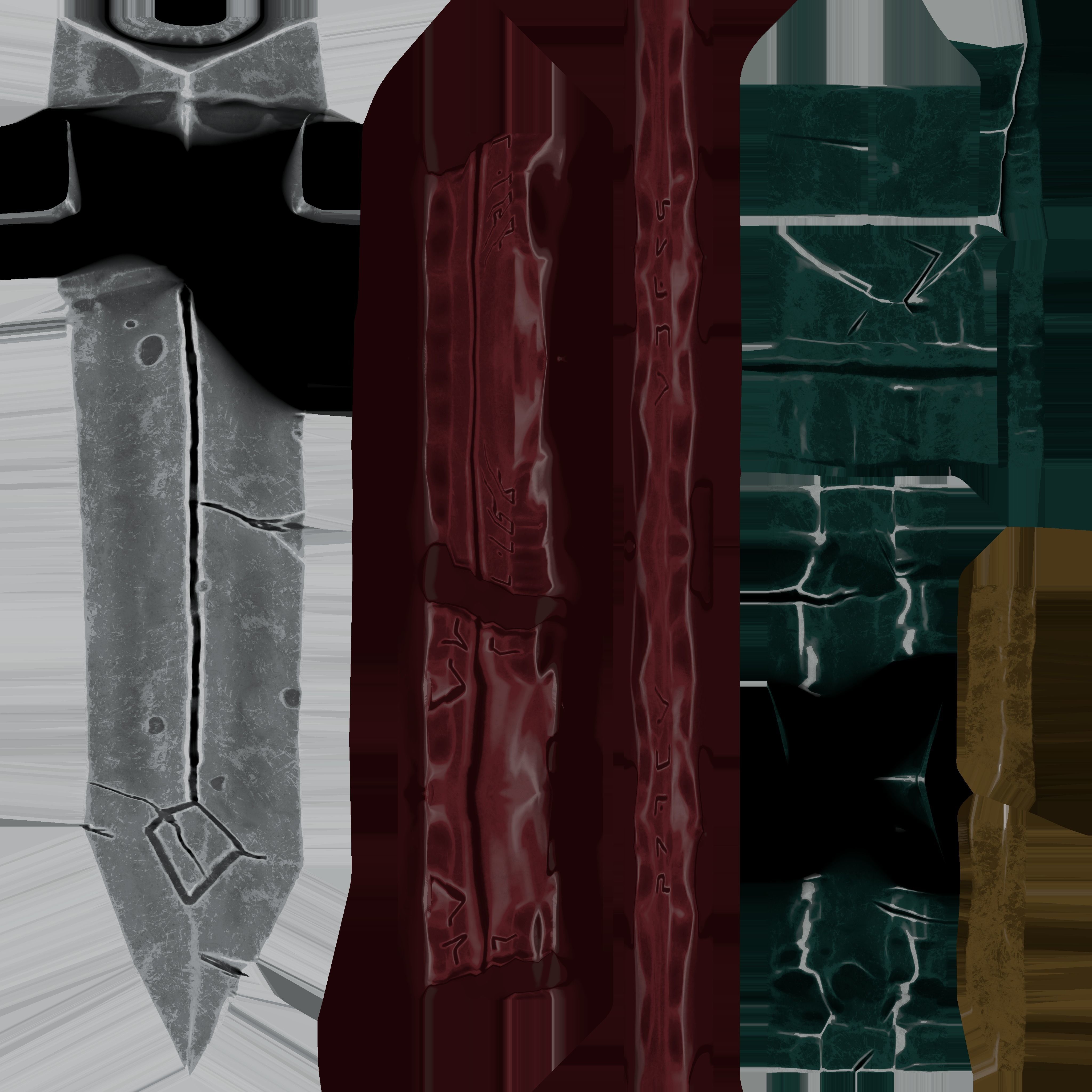 Stylized Handpainted Sword x 3 Free low-poly 3D model_8