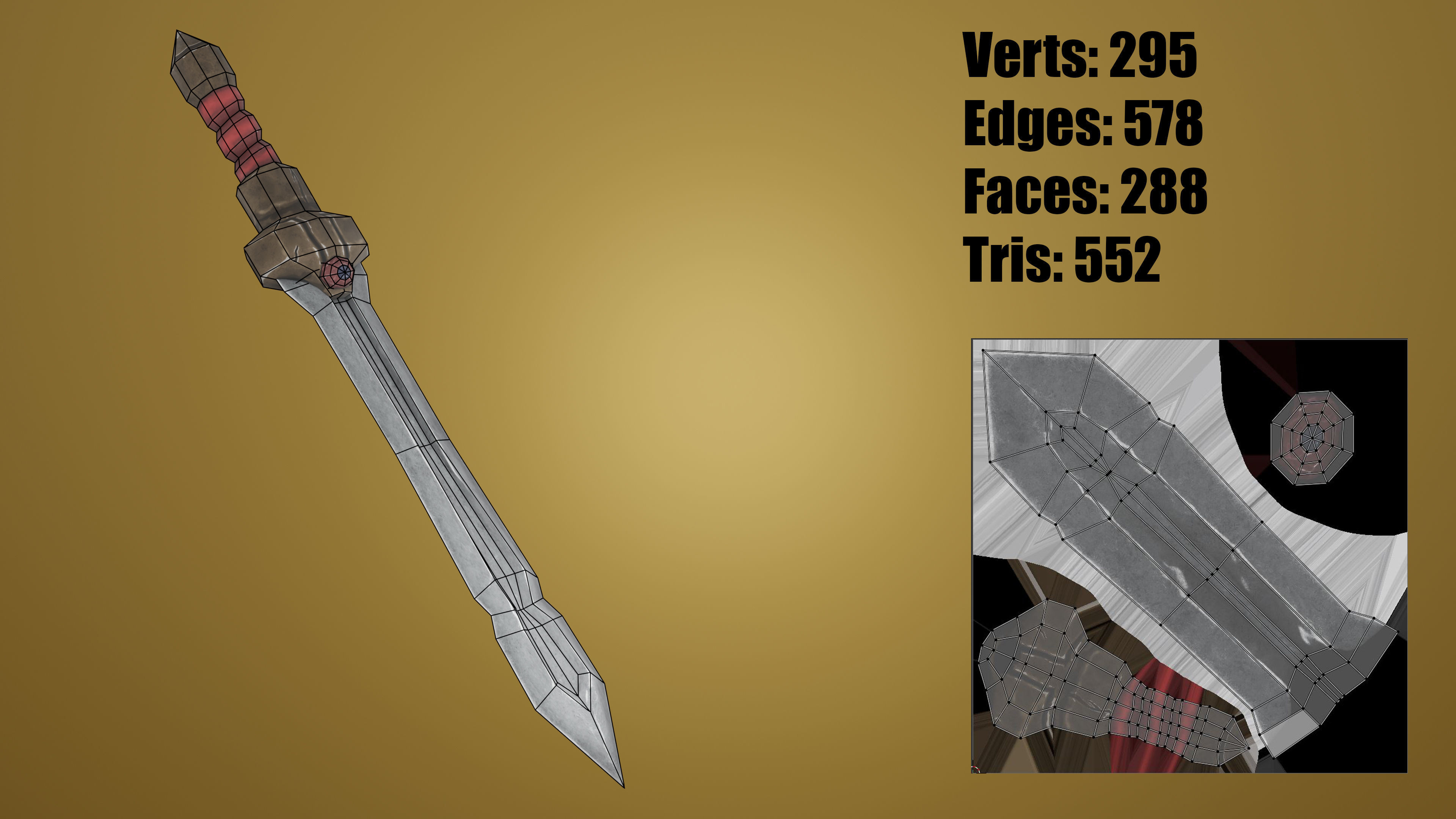 Stylized Handpainted Sword x 3 Free low-poly 3D model_4