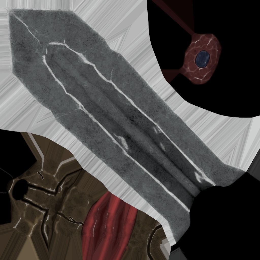 Stylized Handpainted Sword x 3 Free low-poly 3D model_9