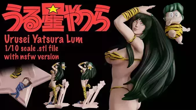 Urusei Yatsura Lum - 1to10 STL file - Also with NSFW version 3D print model