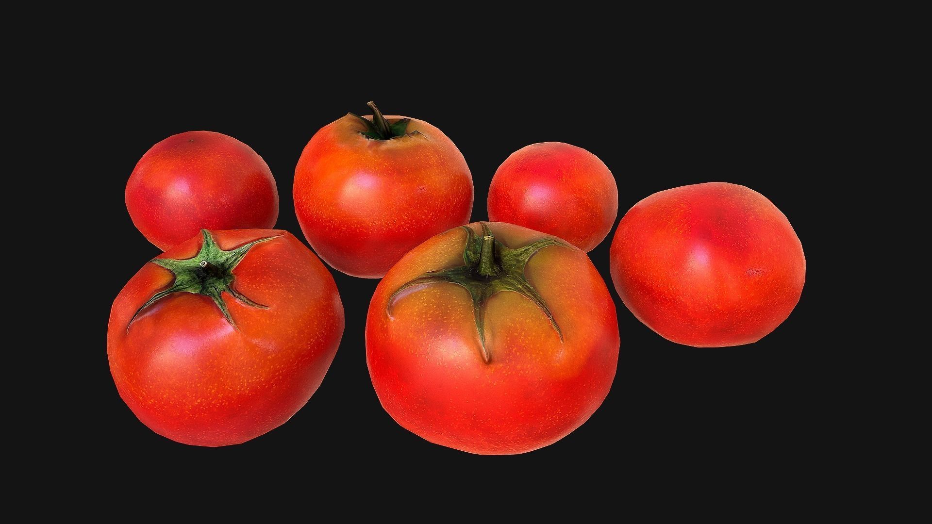 Tomatoes mango Low-poly 3D model_5