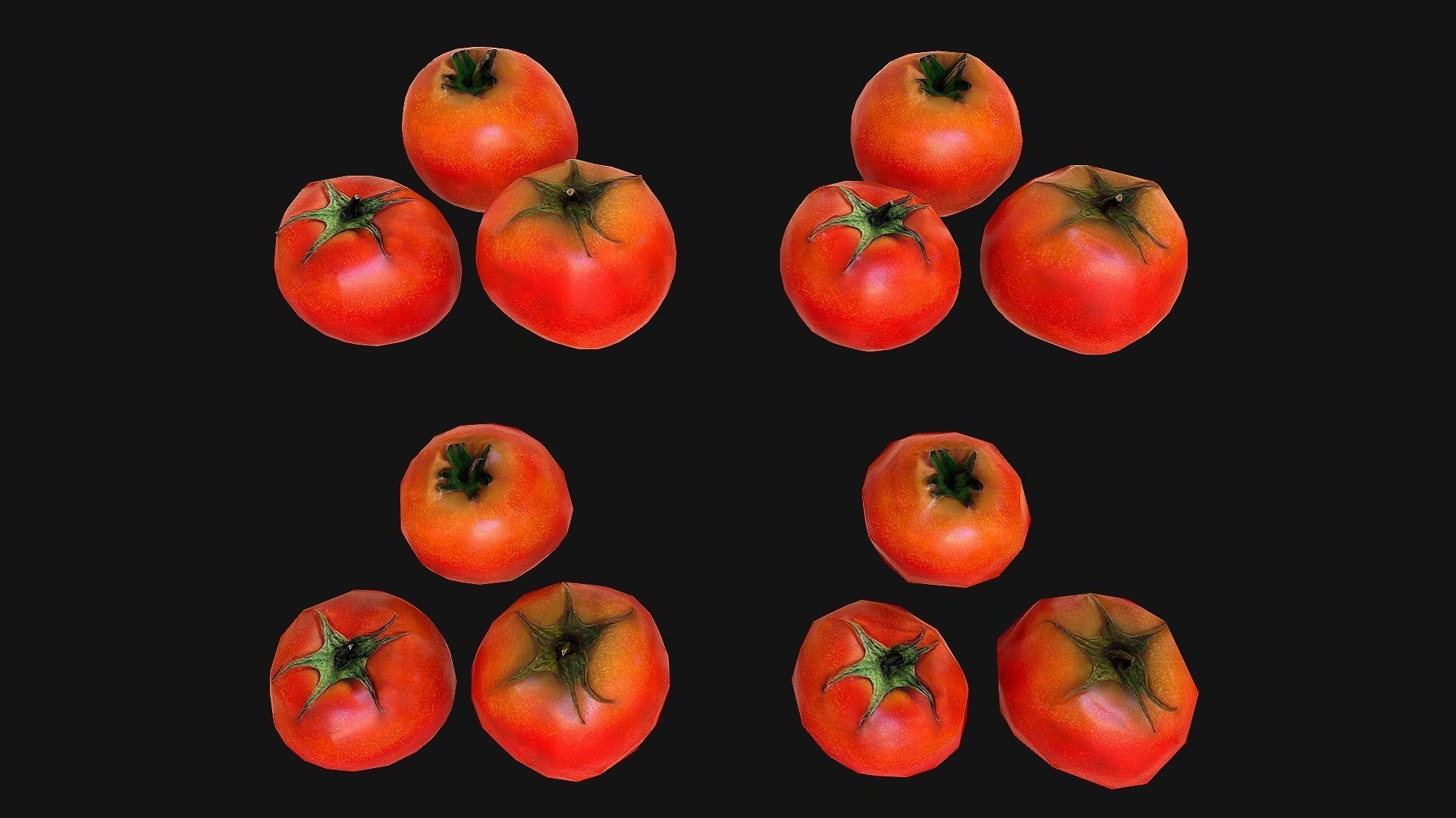 Tomatoes mango Low-poly 3D model_3