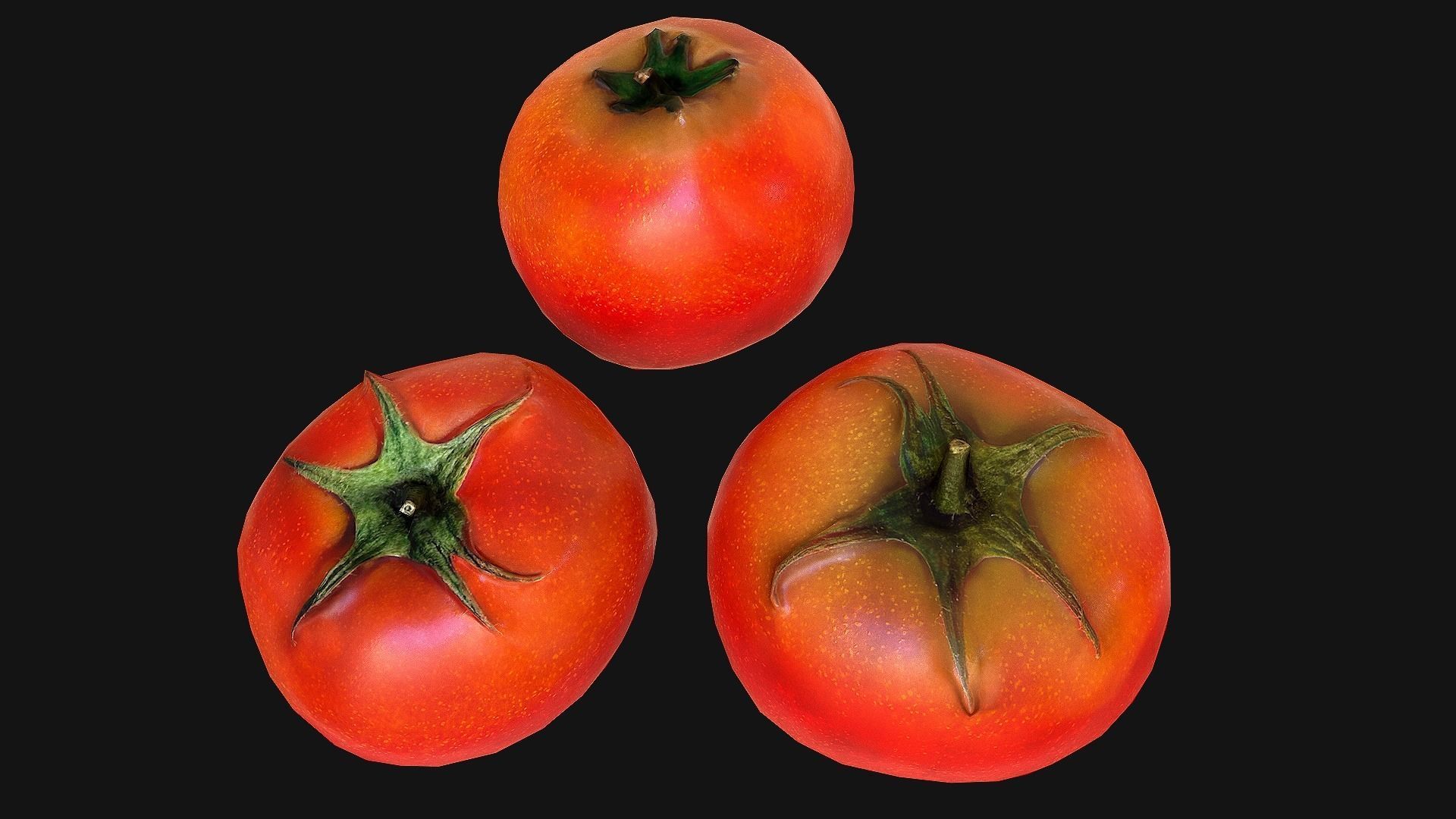 Tomatoes mango Low-poly 3D model_4