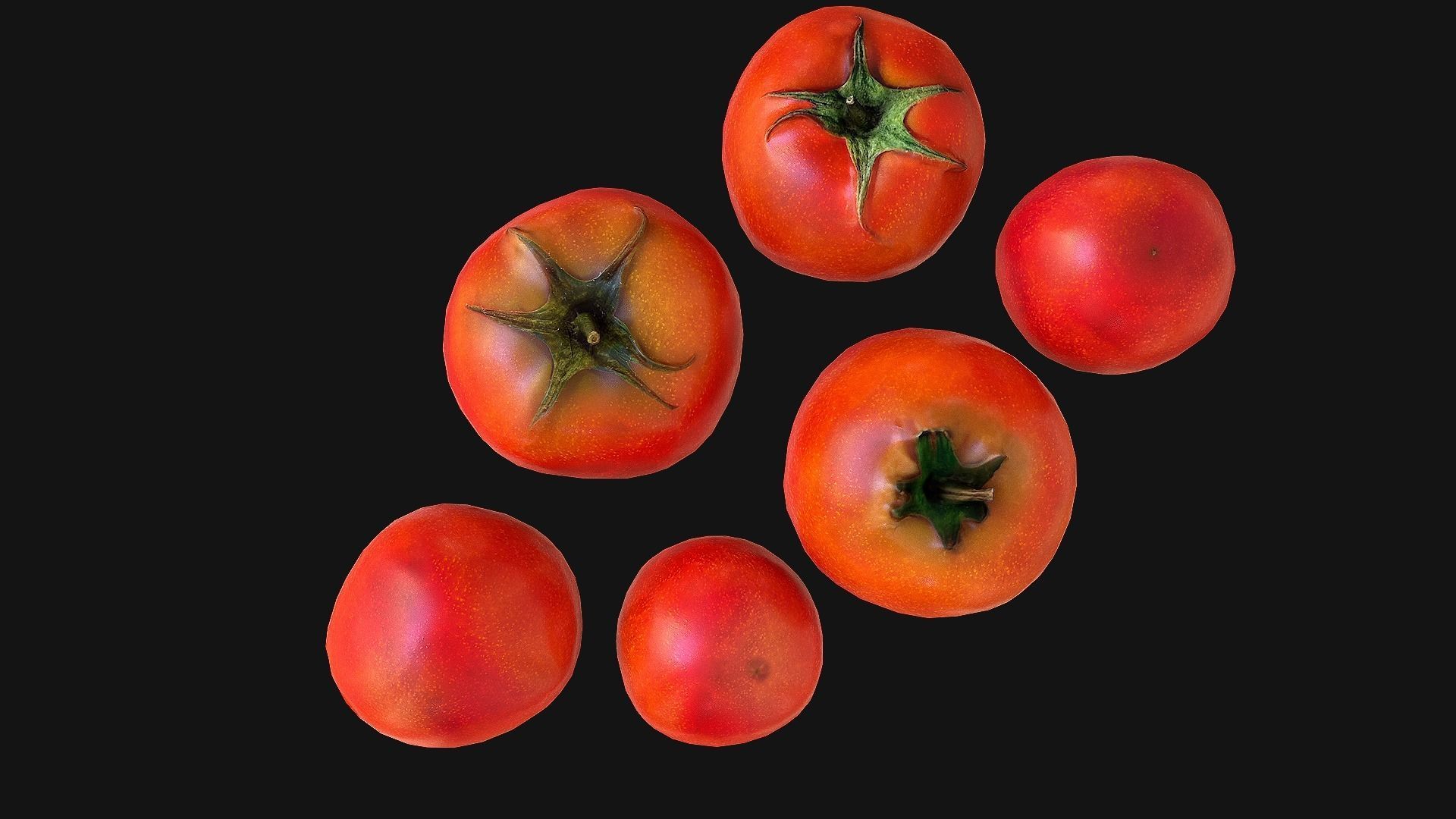 Tomatoes mango Low-poly 3D model_7