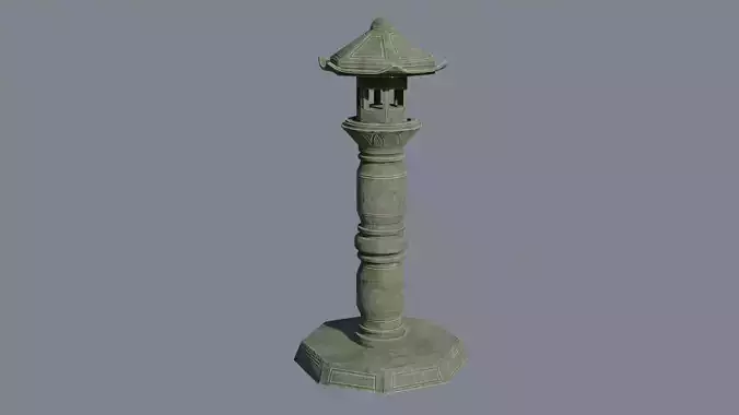 Stone Lantern - Game Ready - PBR