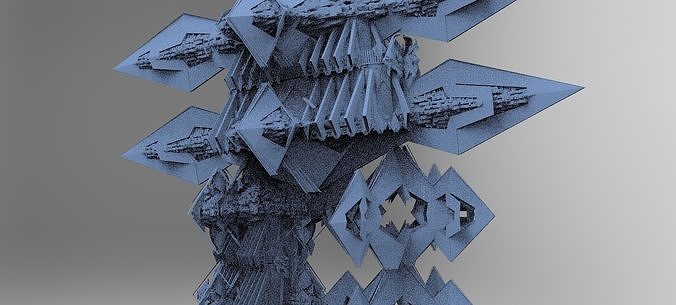 Sci-Fi Egyptian Floating Monolith temple 3  3D model