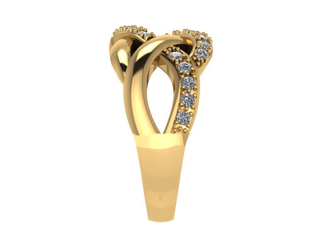 Ring234 infinity ring with diamonds 3D print model_3