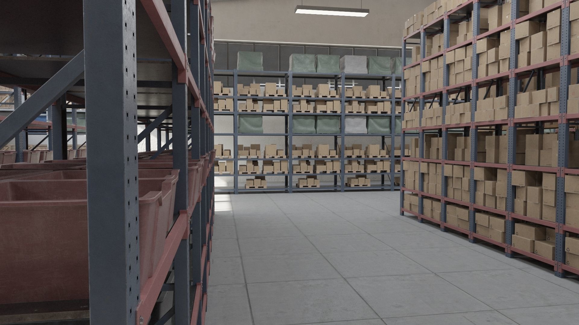 Warehouse Low-poly 3D model_6
