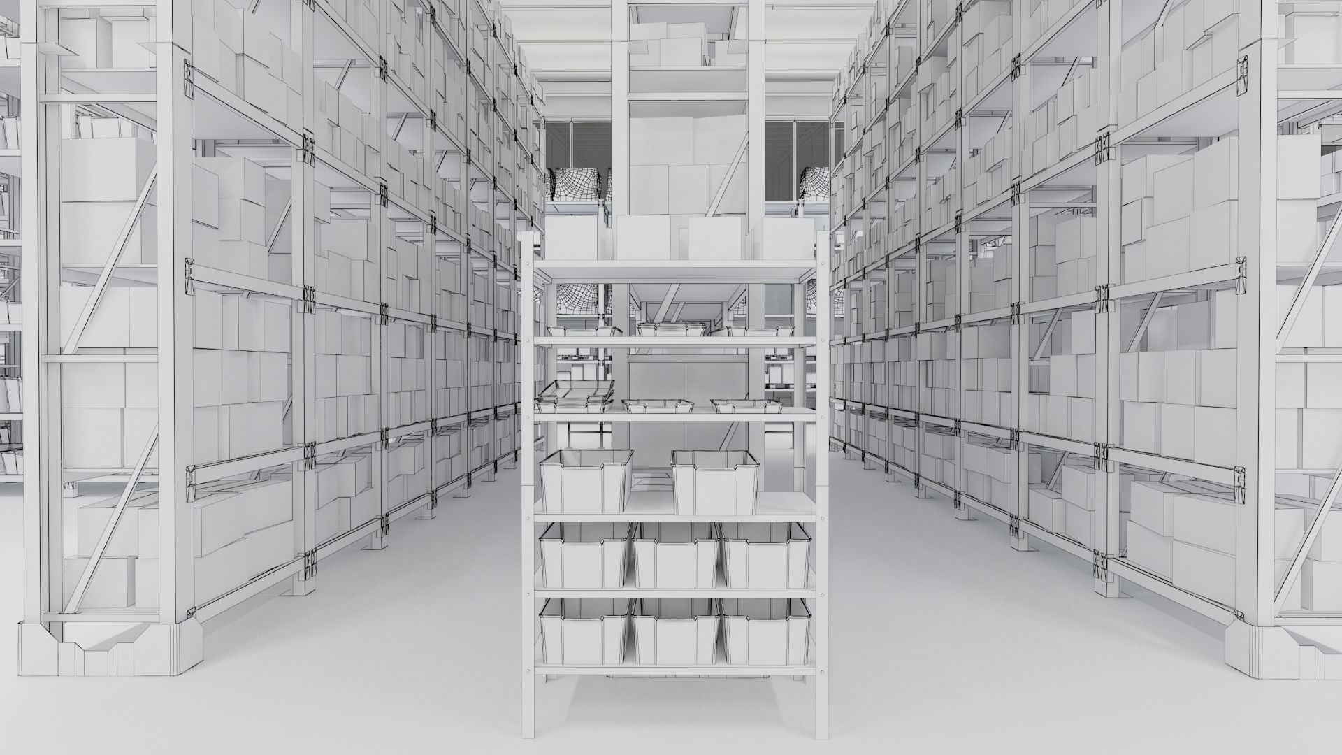 Warehouse Low-poly 3D model_19