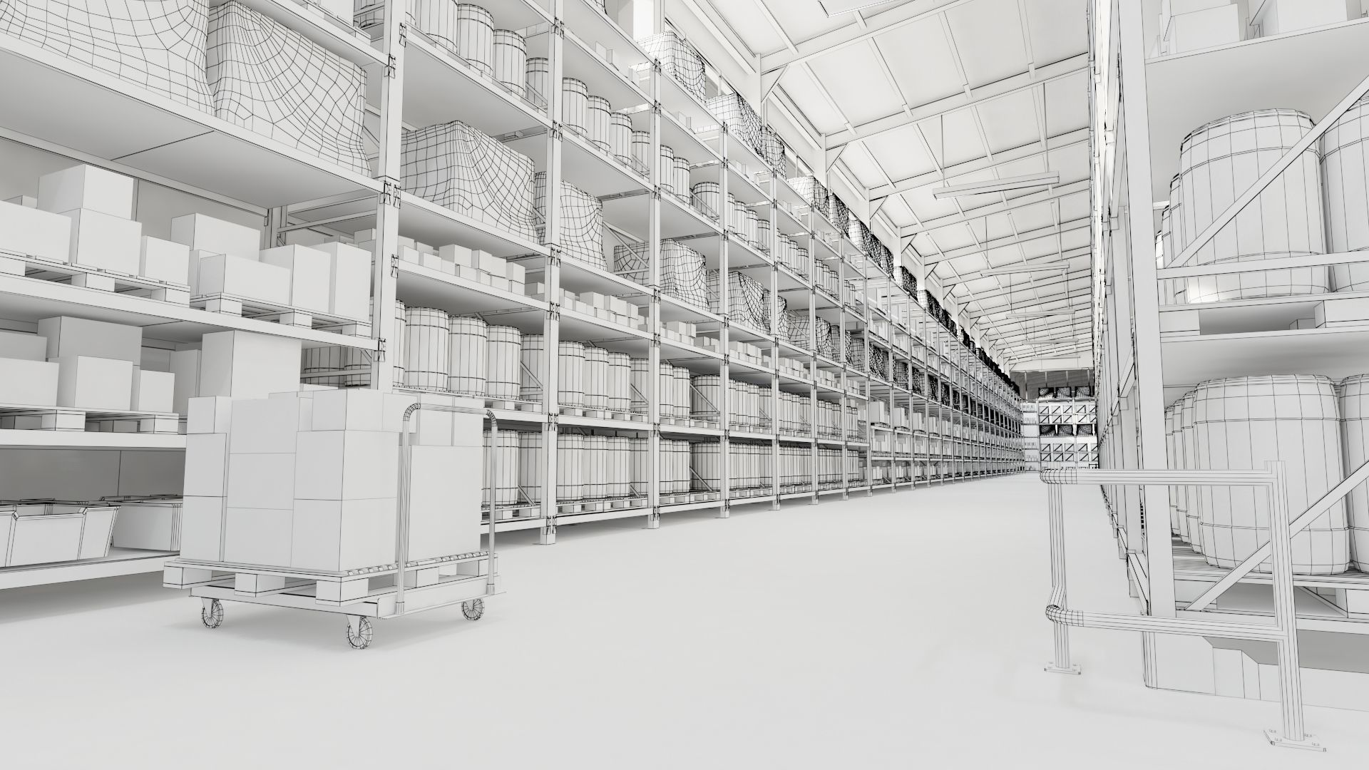 Warehouse Low-poly 3D model_11