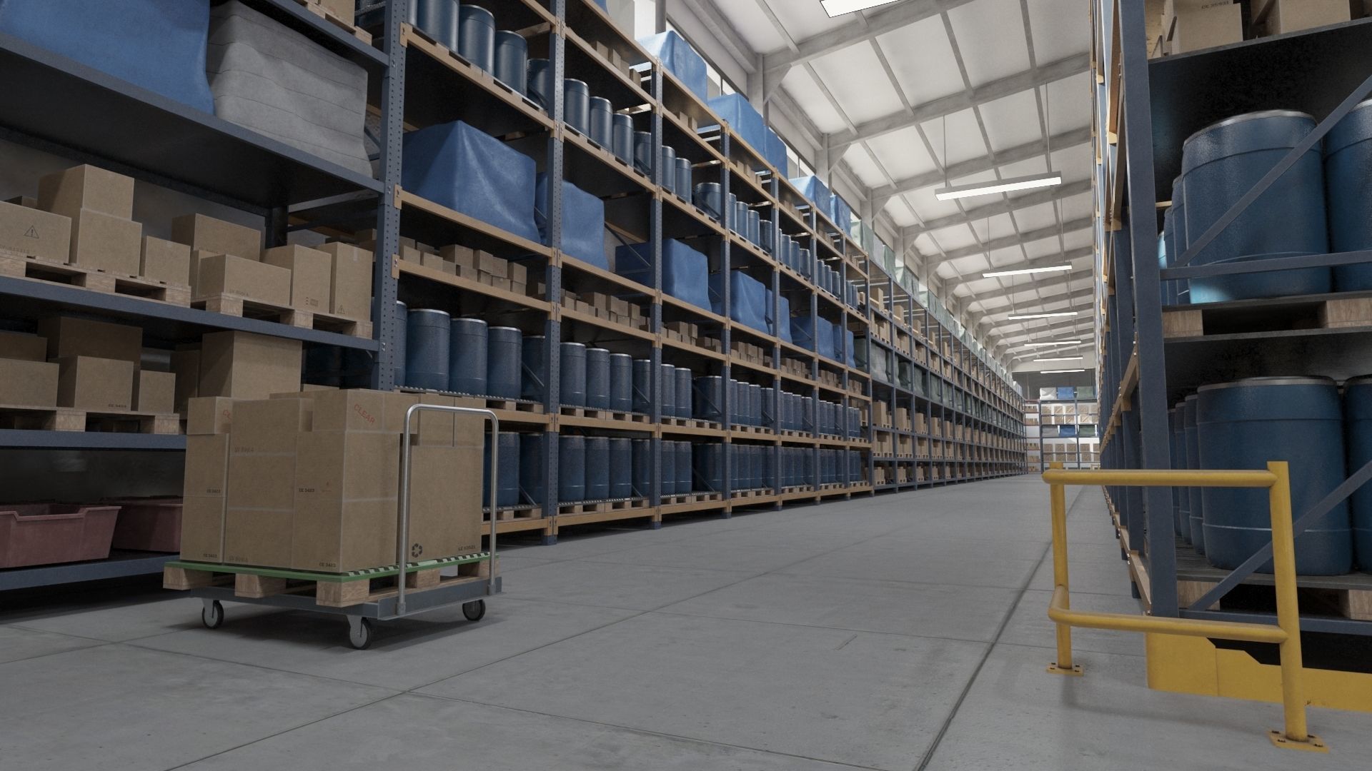 Warehouse Low-poly 3D model_10