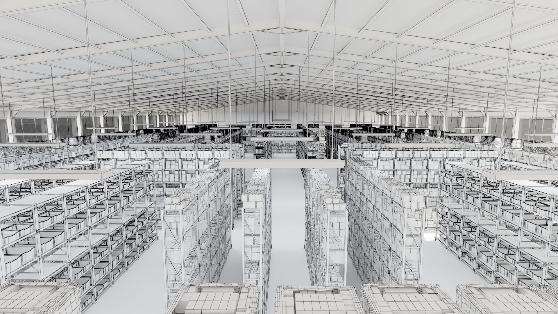 Warehouse Low-poly 3D model_17