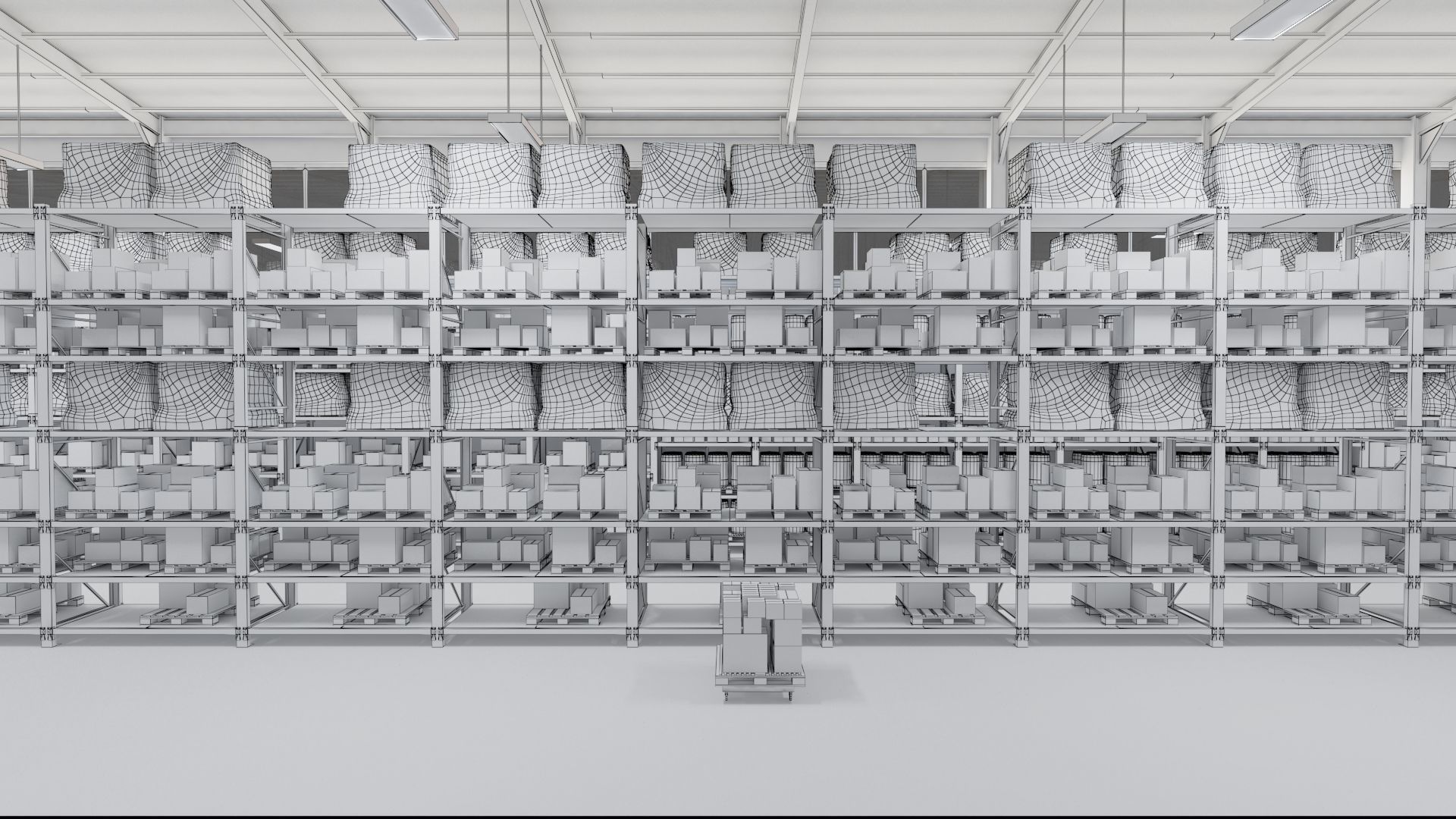 Warehouse Low-poly 3D model_25