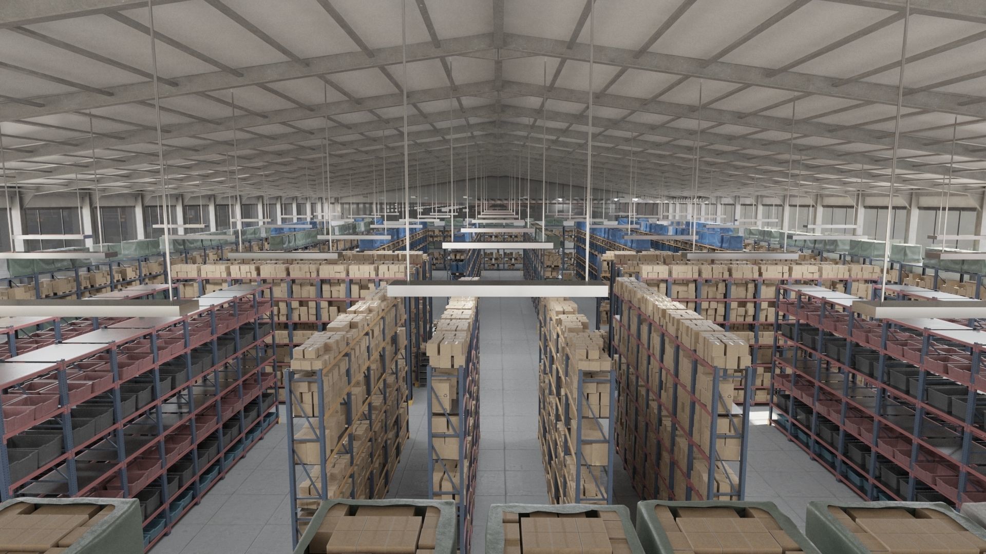 Warehouse Low-poly 3D model_16