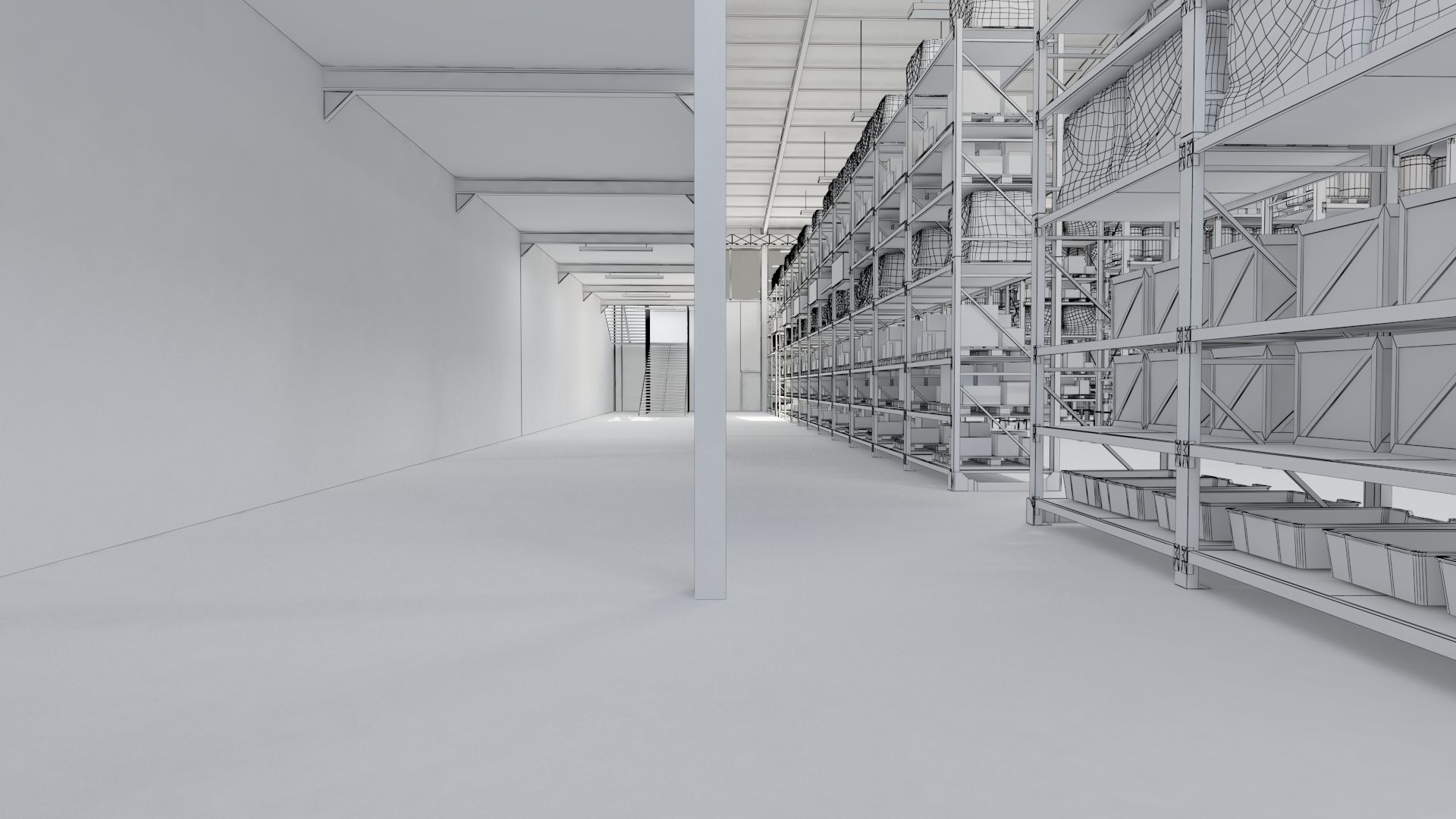 Warehouse Low-poly 3D model_15