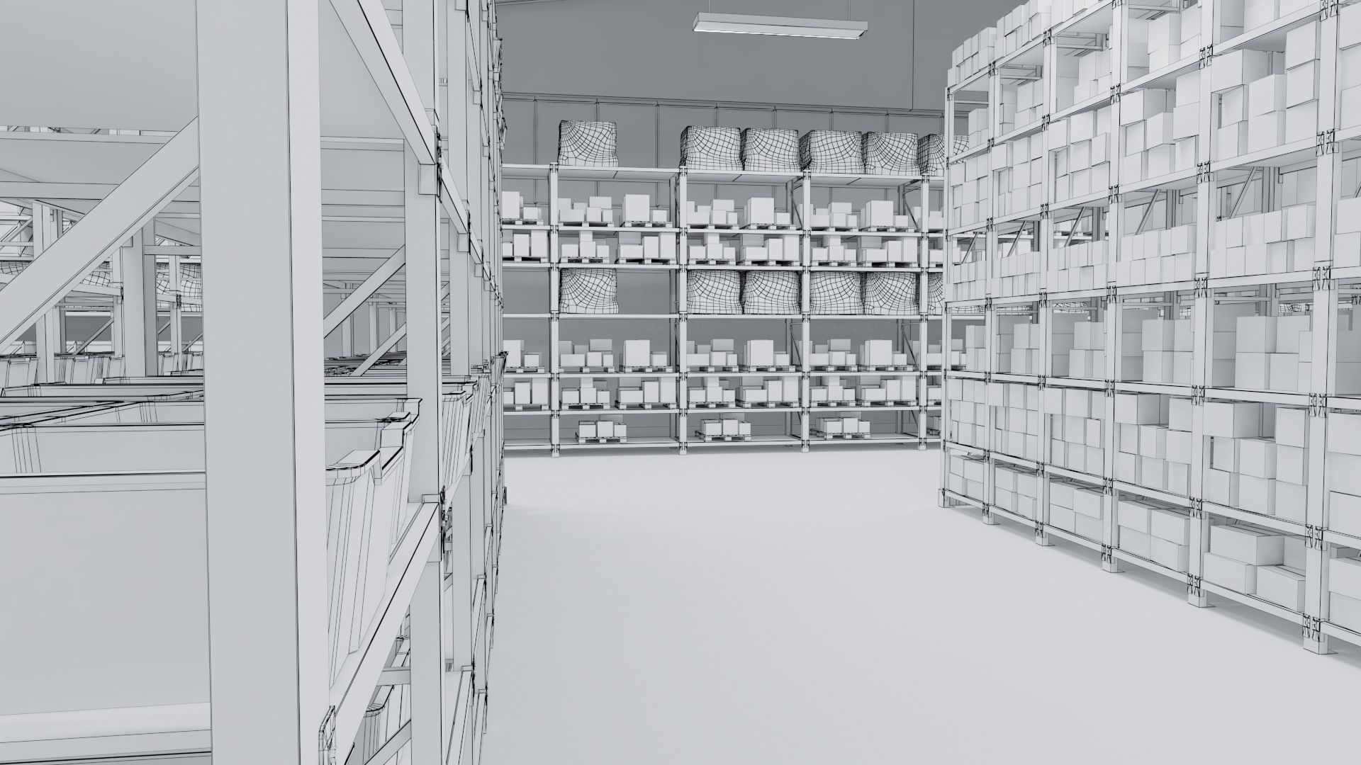 Warehouse Low-poly 3D model_7
