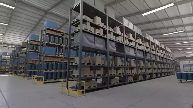 Warehouse Low-poly 3D model