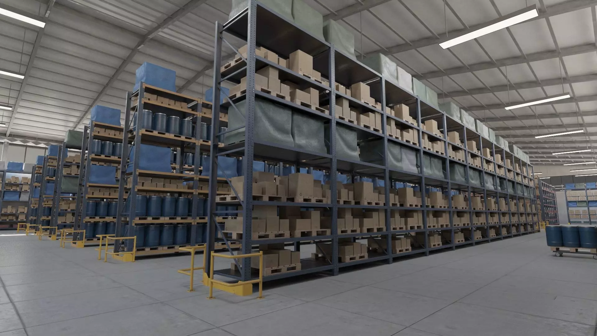 Warehouse Low-poly 3D model_0