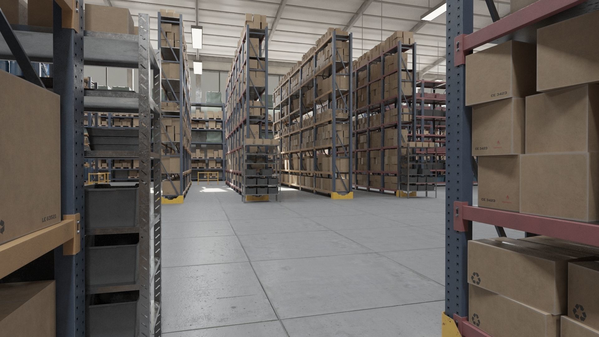Warehouse Low-poly 3D model_8