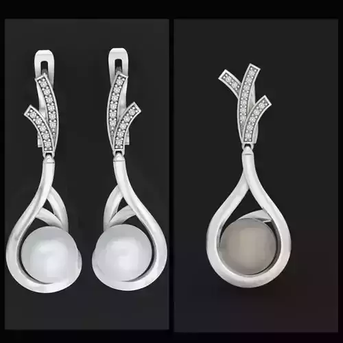 elegant set of earrings and pendant with pearls and stones 3D Model Collection elegant set of earrings and pendant with pearls and stones 3D Model Collection