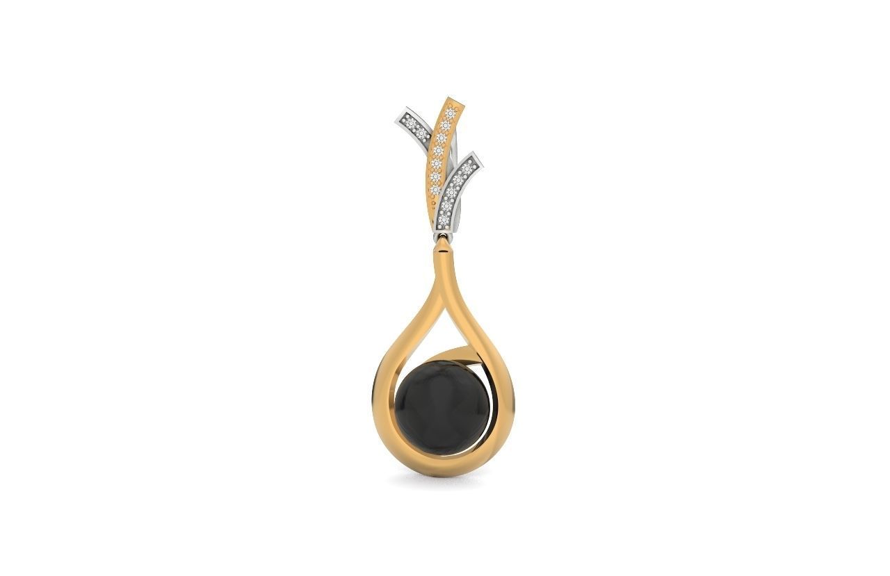 elegant set of earrings and pendant with pearls and stones 3D Model Collection_4