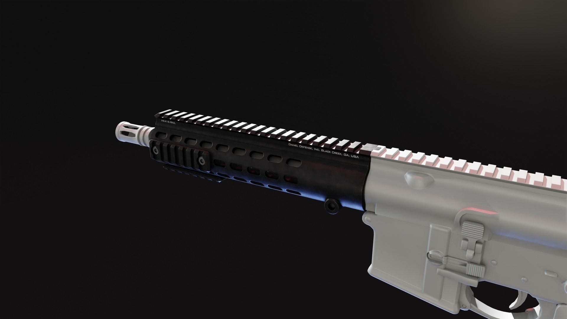 DD Hk416 Compact Handguard Low-poly 3D model_4