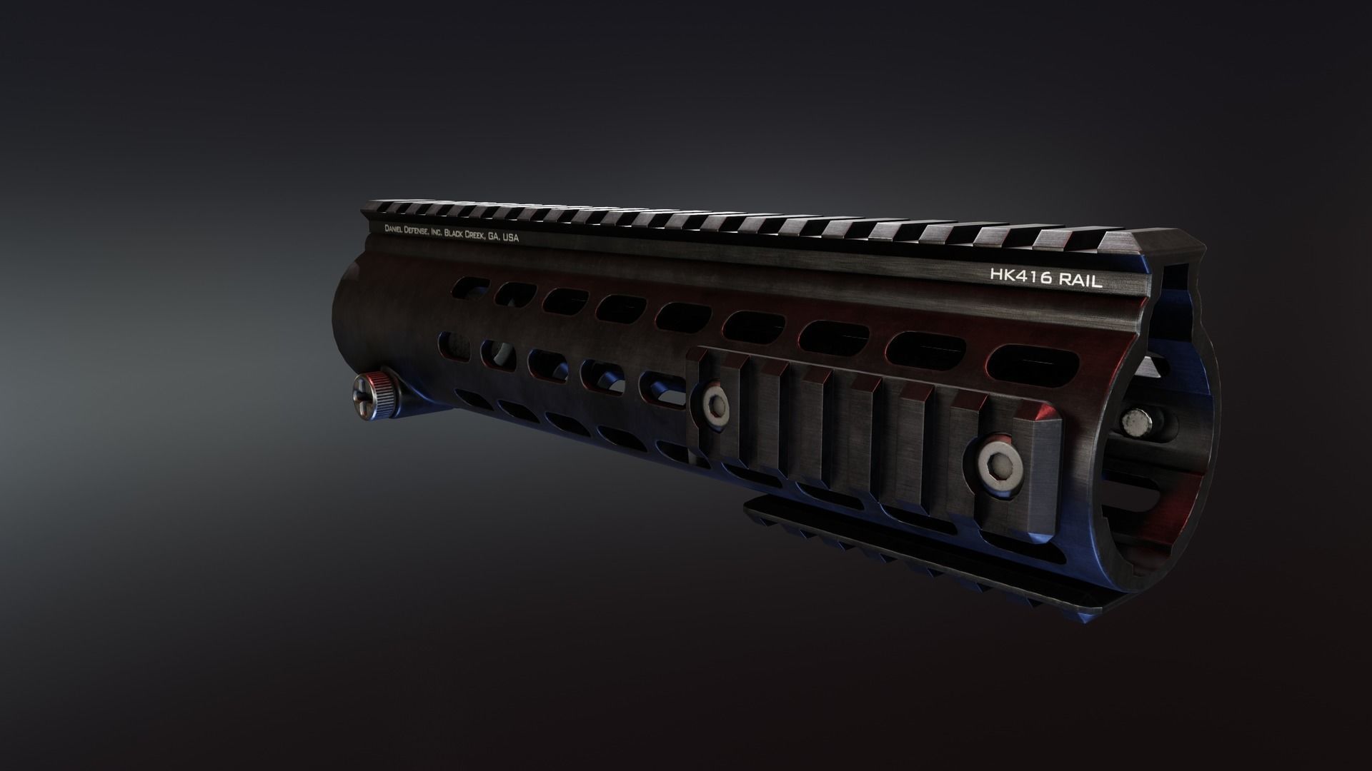 DD Hk416 Compact Handguard Low-poly 3D model_1