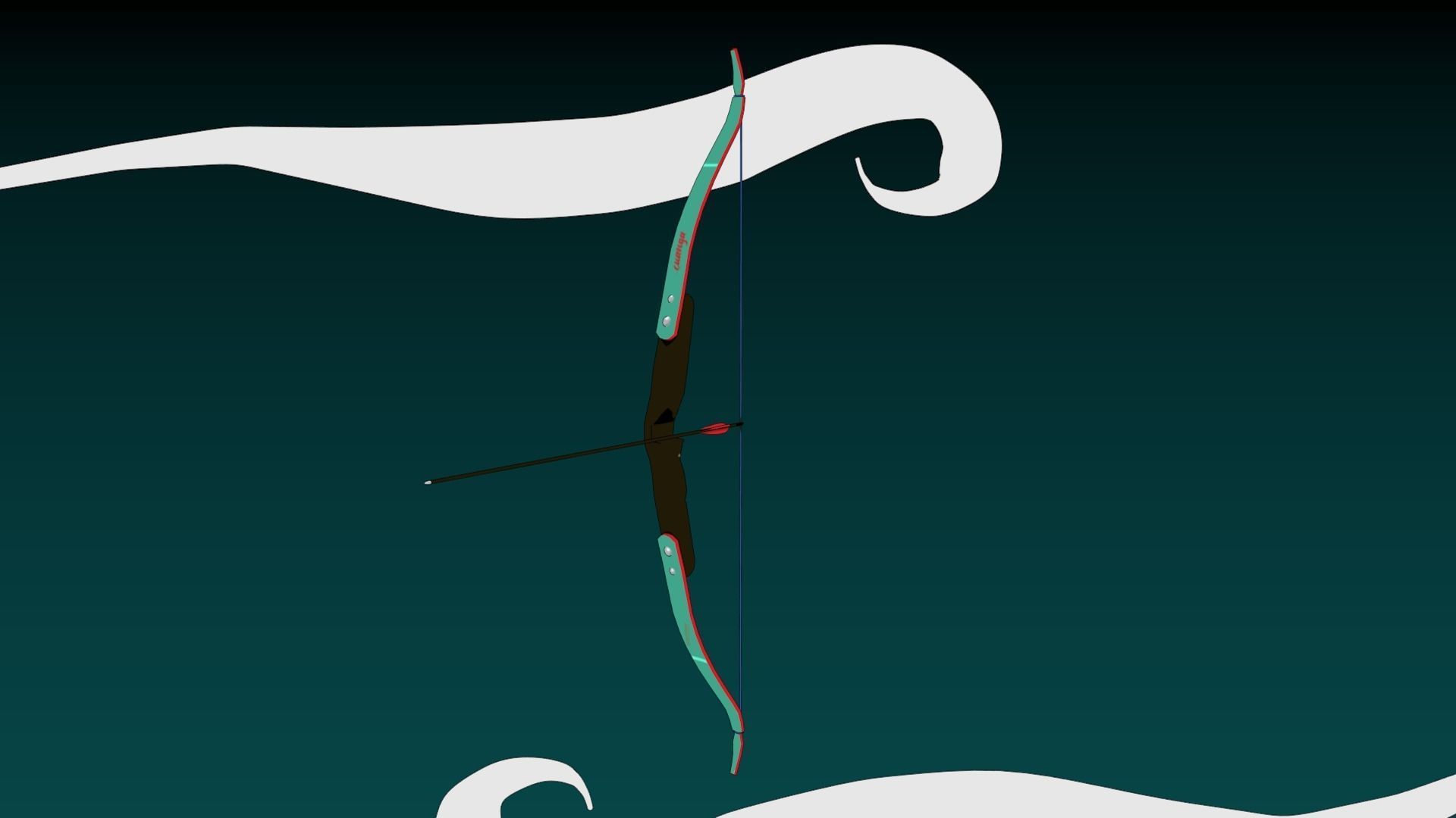 Recurve Bow Low-poly 3D model_3