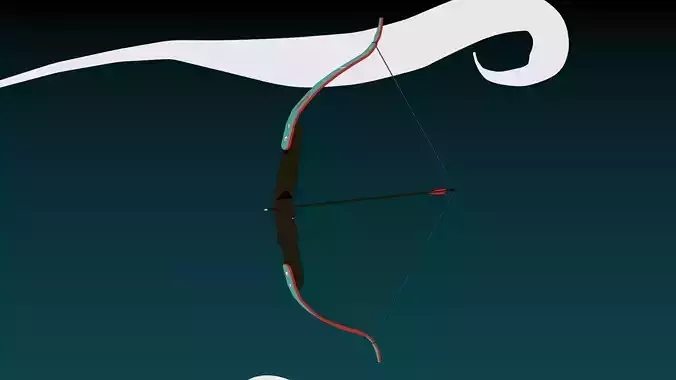 Recurve Bow Low-poly 3D model