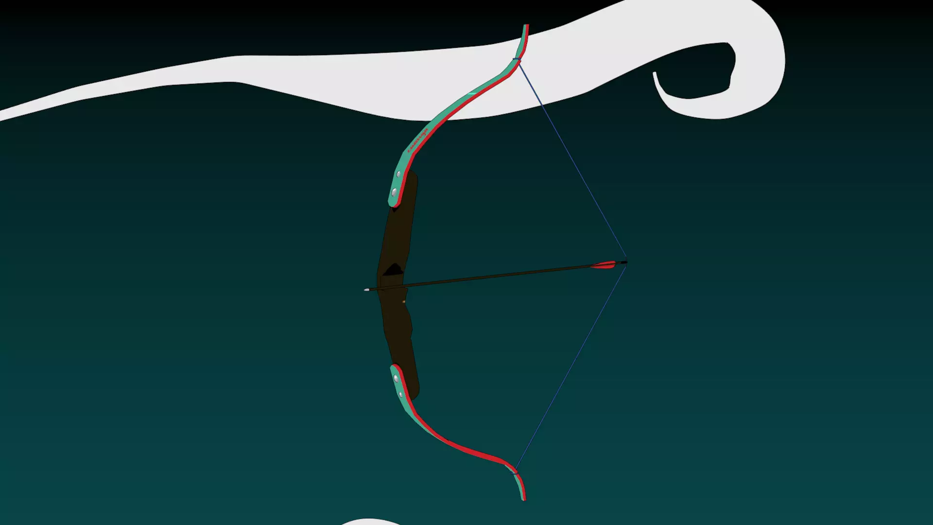 Recurve Bow Low-poly 3D model_0