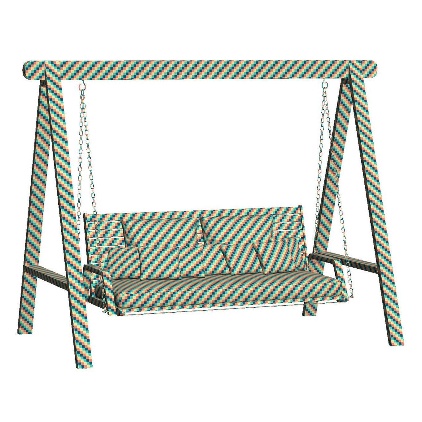 Mary wooden double garden swing MR45 by Bpoint Design  3D model_6