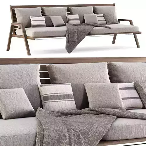 Mary wooden garden three-seater sofa MR55 by Bpoint Design 